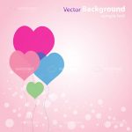 Romance Background with Heart Shaped Balloons and Sample Text